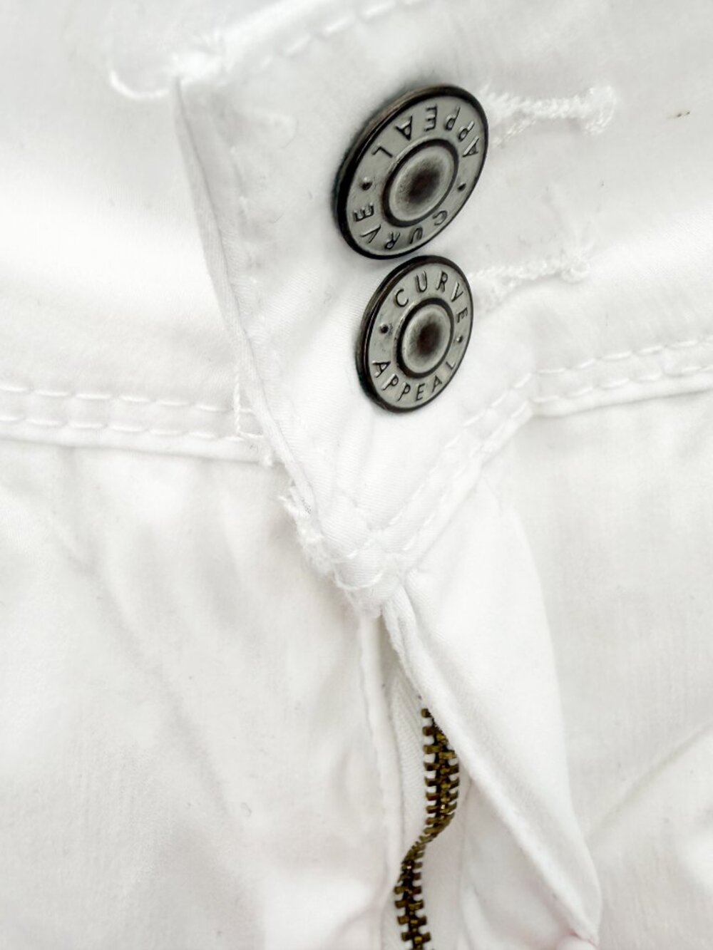 CURVE APPEAL High-Rise Straight-Leg WHITE JEANS NWT 14/32 - Picture 6 of 13